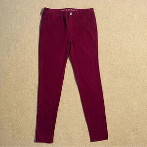American Eagle Outfitters Super Stretch W4 Jegging Pants Maroon Burgundy